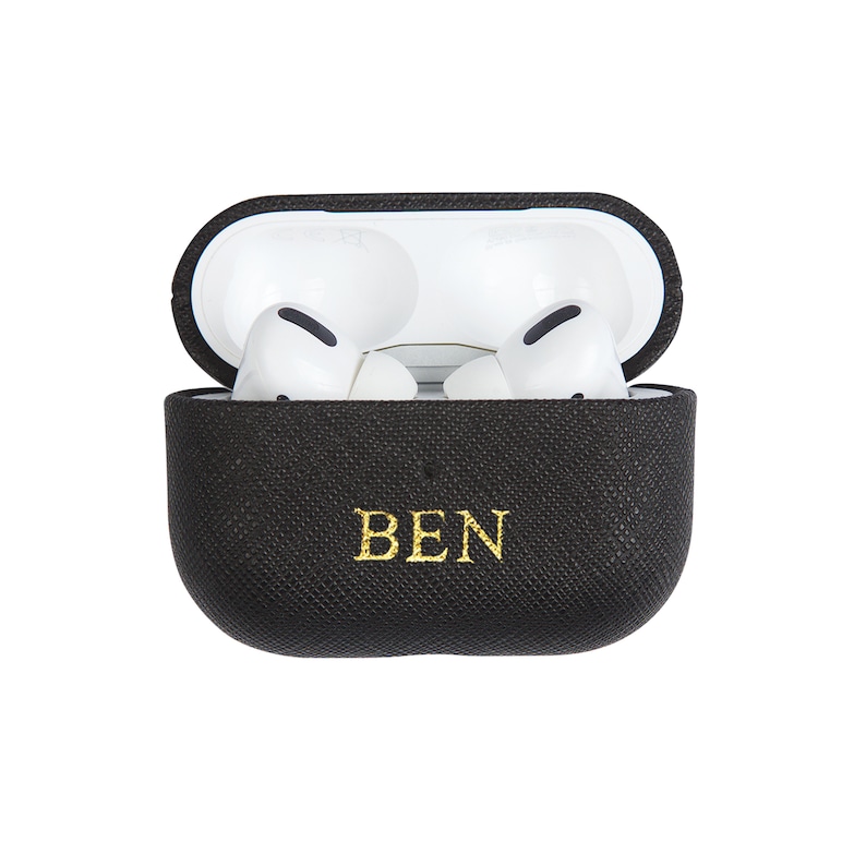 AirPods Pro 2 Case, Leather AirPod Pro Case, Unique Electronics Cases, Personalized AirPod 3 Case, Valentine Gift, Monogram AirPod Case image 2