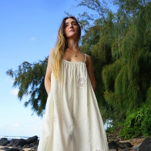 IN STOCK Tiana Dress Pure linen hand crocheted image 1