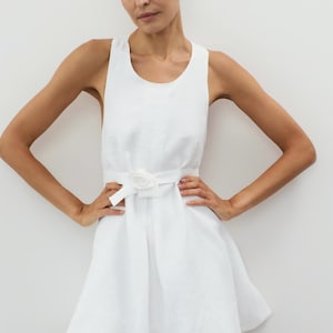 Balloon Linen Mini Dress