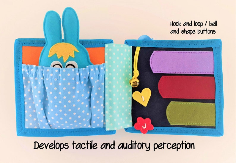 Quiet book for Toddler and Infant Montessori book Baby play book and Soft sensory book. Activity training book for Baby quiet time
