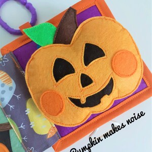 Halloween quiet book for toddler. First Halloween baby book with Halloween baby activity. Halloween felt book with infant stimulation image 6