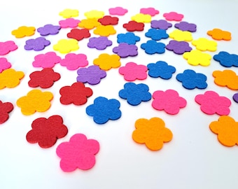 Laser Cut Felt Flowers – 5 Petal 1.25" Appliques for Crafts, Quiet Books, Scrapbooking, Sewing, embellishments, School, Party & DIY Projects