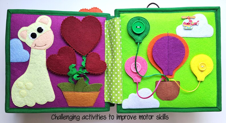 Develop Quiet Book for Fine Motor Skills Improvement. Smart Felt Book ...