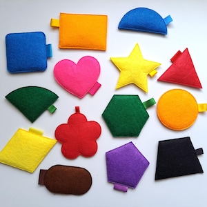 Magnet Felt Shapes for Toddlers – Montessori Educational Set of Colorful Geometric Toys for Fridge as a Learning Activity for kids at Home