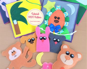 Quiet Book PDF Pattern & Tutorial – Sensory Felt Activity Pages for Toddlers | DIY Montessori Busy Book - Quiet Book Template. DIY Busy Book