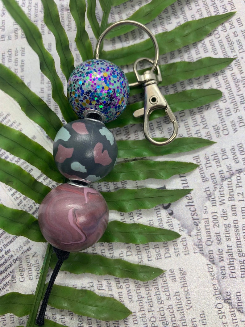 Confetti Polymer Clay Keychain Zipper gift Pull Accessory Purse Seasonal Wrap Introduction