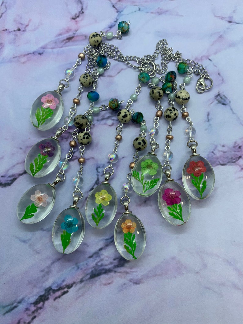 Glass Dried Flower Car Charm Rear View Mirror Charm Simple Etsy