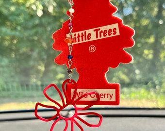 Colleen | Open Flower Car Charm | Rearview Mirror Accessory | Car Mirror Companion | Boho Car Decoration | Vehicle Interior Accessory