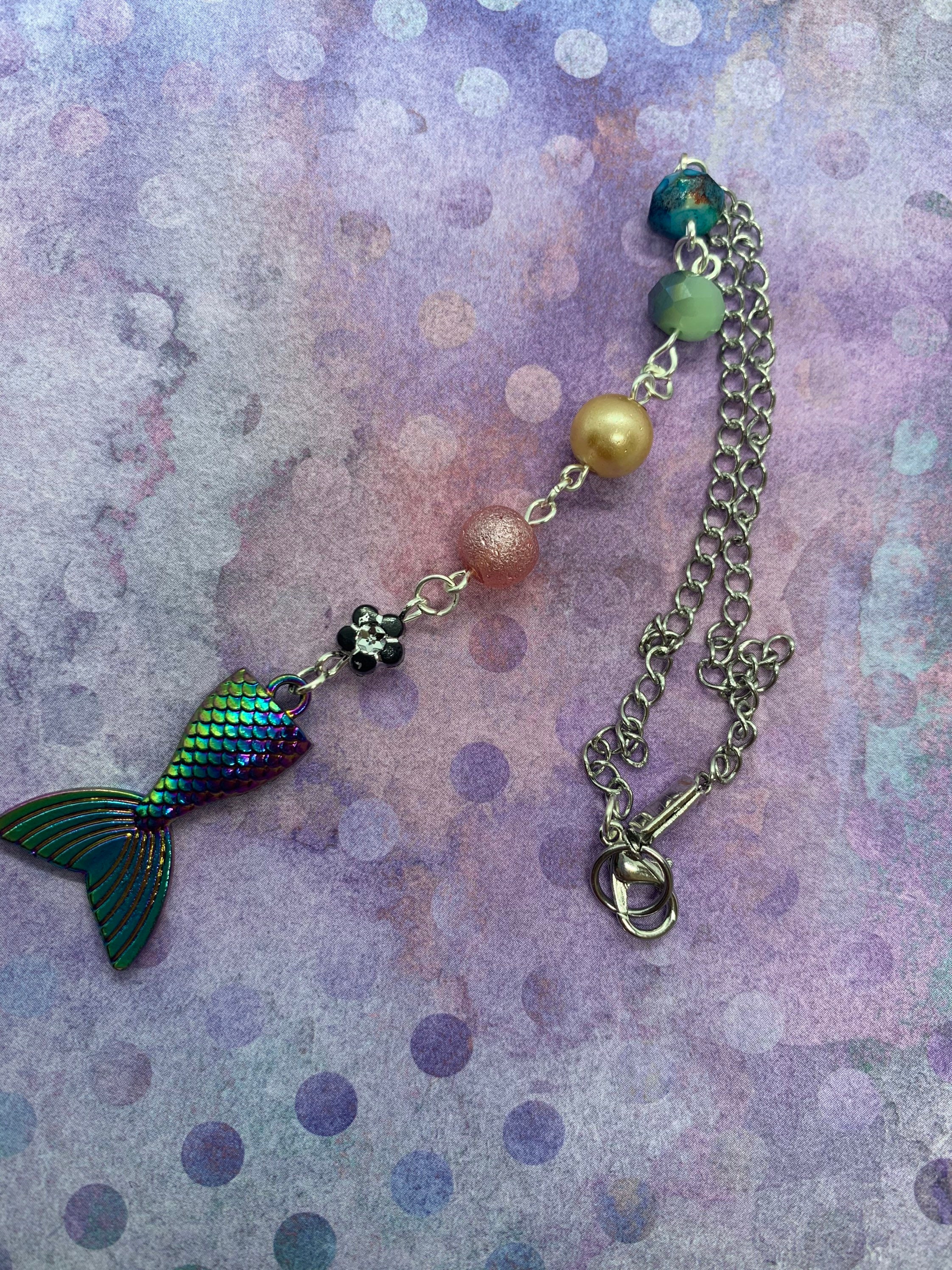 Mermaid Tail Car Charm Rear View Mirror Charm Simple Bead Etsy