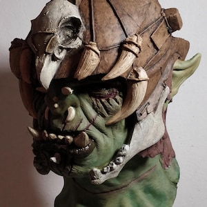 Tribal Orc Warrior - Painted latex full head mask