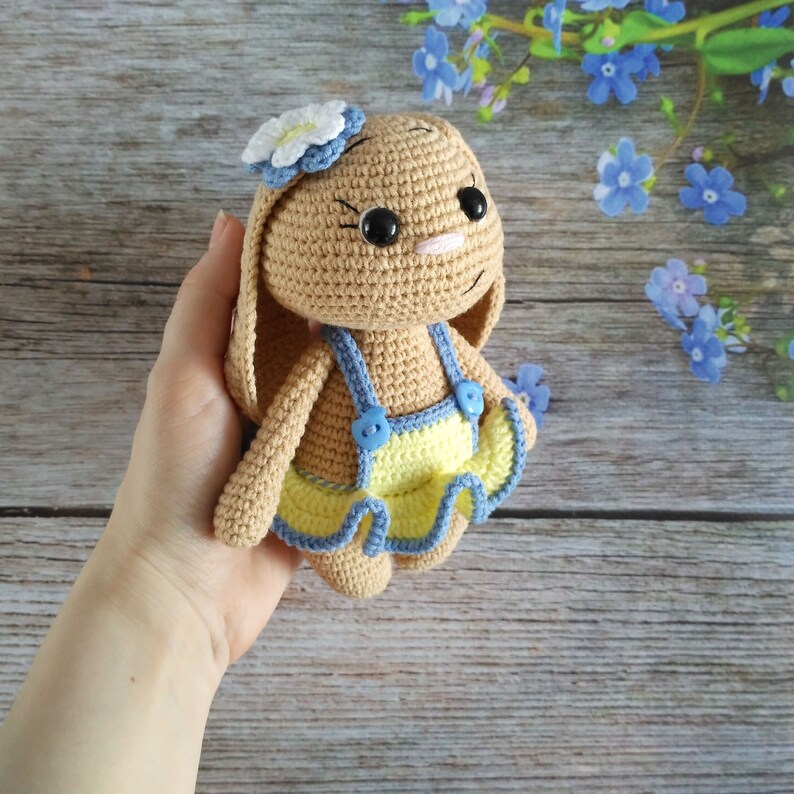 Cute Bunny Crochet bunny Crochet animals Toy amigurumi Handmade rabbit Crochet toy Easter decor Kids toy Rabbit toy Bunny girl Stuffed bunny