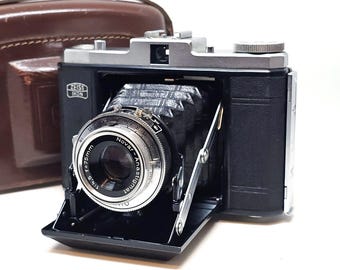 Cámara de película de formato medio vintage Zeiss Ikon Nettar con objetivo de 75 mm f4.5