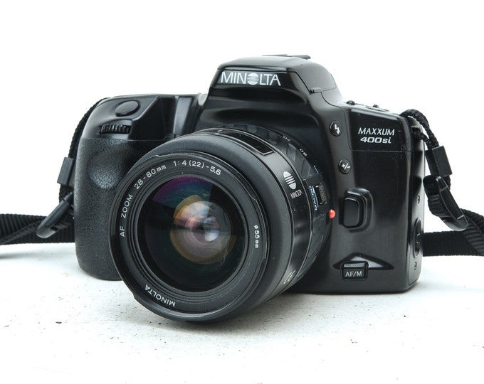 Minolta Maxxum 400si Vintage Film Camera W/ 2880mm F4.55.6 Zoom Lens