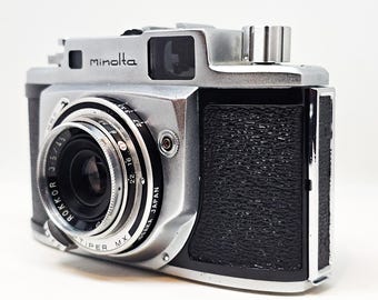 フィルムカメラ Minolta Chiyoko Rokkor 35mm f/4.5 Minolta A Vintage 35mm Film Camera W/ Chiyoko Rokkor 45mm F3.5