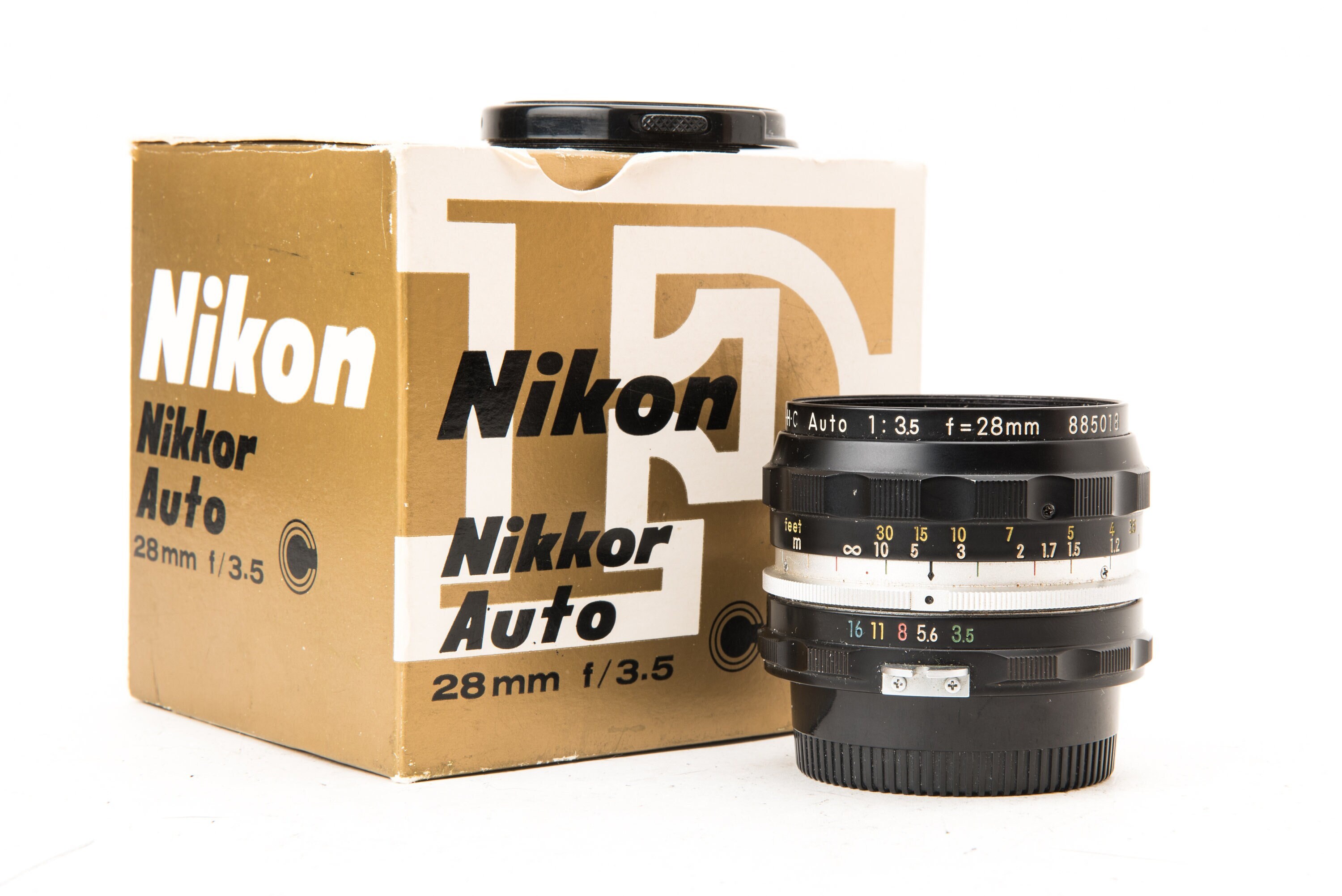 Nikon Nikkor-h 28mm Vintage Non-ai Lens W/ Original Box