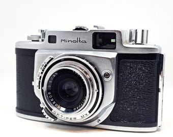 Minolta A Vintage 35mm Film Camera w/ Chiyoko Rokkor 45mm f3.5 Lens
