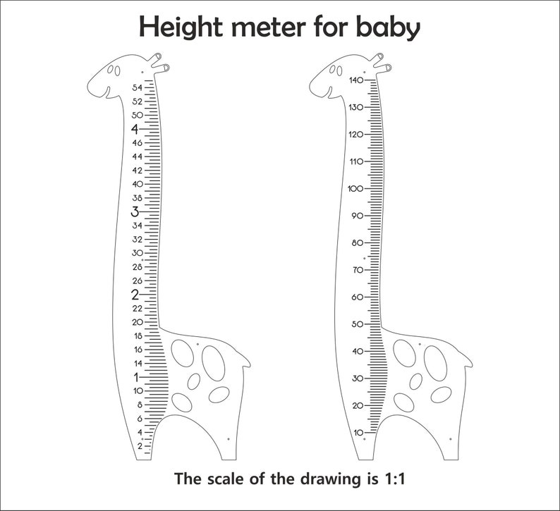 Height Chart for kids. Height meter for kids room. Vector Etsy