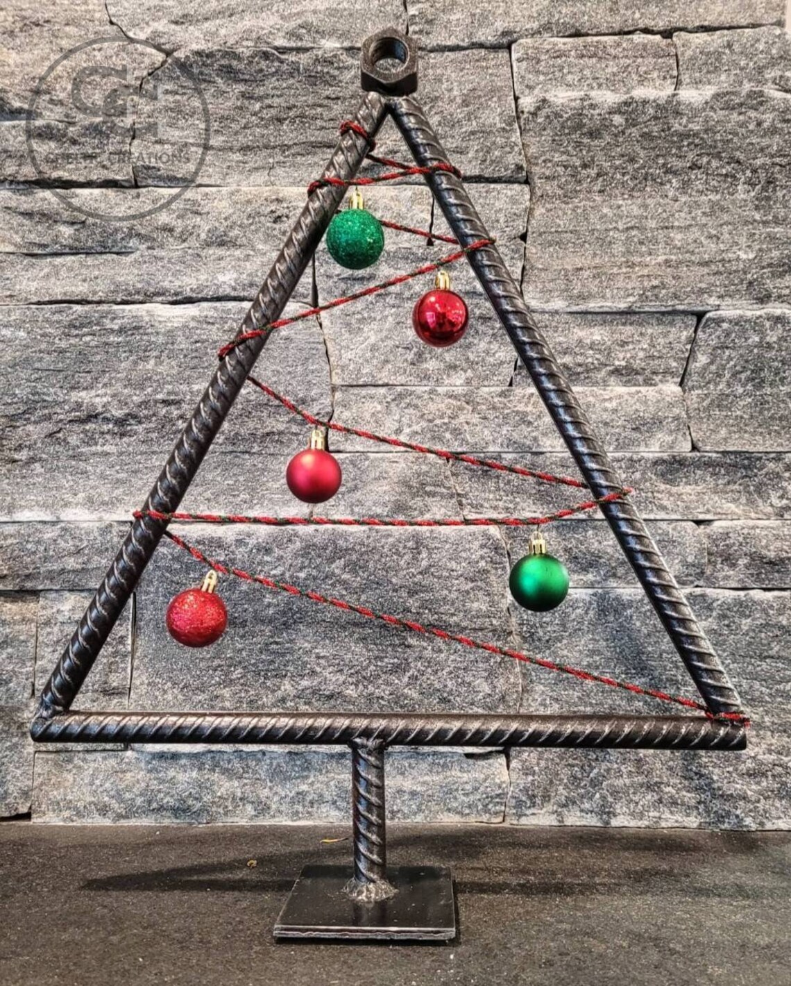 Large Decorated Rebar Christmas Tree With Star Upcycled Etsy