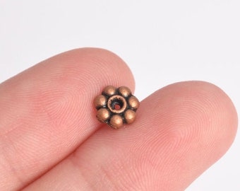 30 perles d’espacement 6mm perles en laiton Daisy Antique Copper Tone (64323-2485)