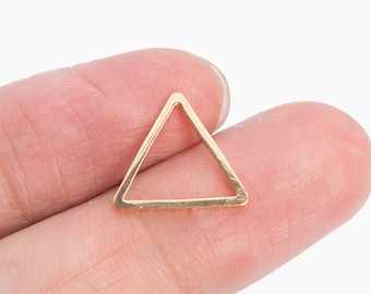 10 Equilateral Triangle Charms Light Gold Tone (67033-2491)