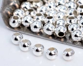 10 Pcs 8mm Round Spacer Beads Silver Tone 60371-1645 - Etsy