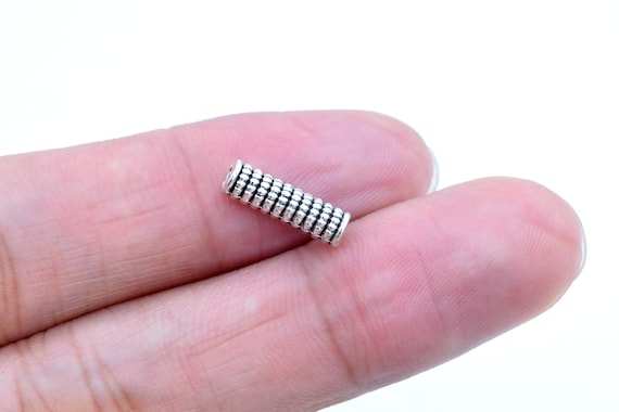 50 pcs 5x3mm Round Tube Spacer Beads Antique Silver Tone 62702-2295