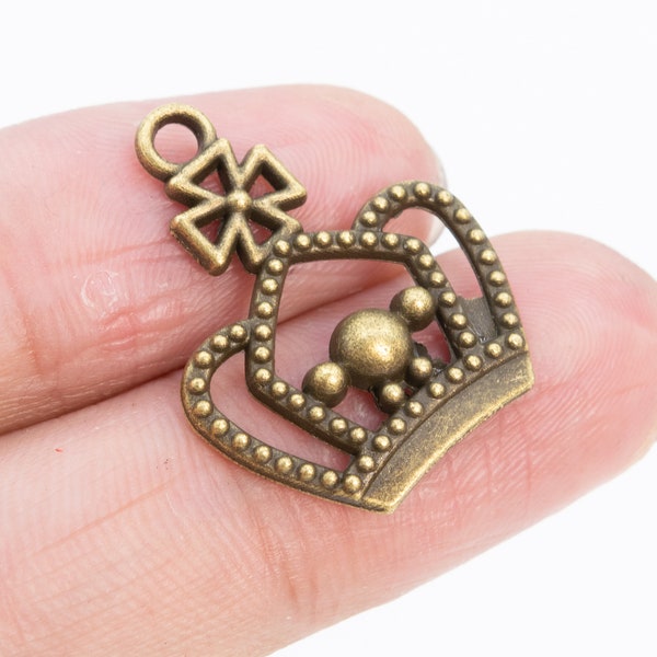 10 Crown Charm Antique Bronze Tone (64923-3154)