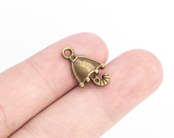 10 Umbrella Charm Antique Bronze Tone (110187-3131)