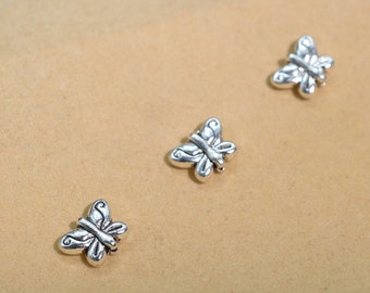 40 pcs 10x8mm Butterfly Spacer Beads Antique Silver Tone (63378-2396)