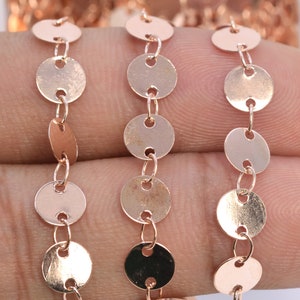 1 FT Round Slice Chain Rose Gold Tone Brass Chains (30019-S42)