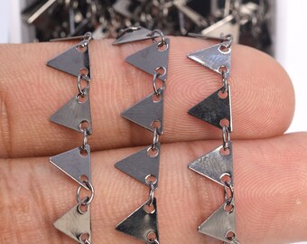 1 FT Triangle Slice Chain Black Tone Brass Chains (30038-S44)