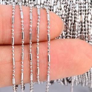 1 YD Chain Silver Tone 1.2mm Brass Chains (60959-S24)