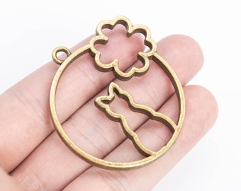 5 Cat Charm Antique Bronze Tone  (110270-1838)