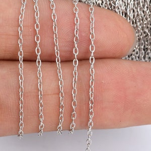 1 YD Cable Chain Silver Tone 1mm Brass Chains  (61017-S13)