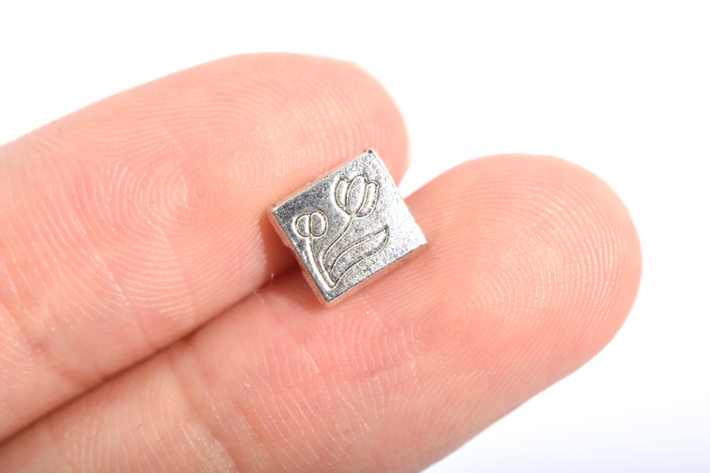 ASTER 300 Distanziatori A Forma Di Fiore Per Gioielli Fai Da Te - 7mm, Argento, Foro 1mm - Perline E Accessori