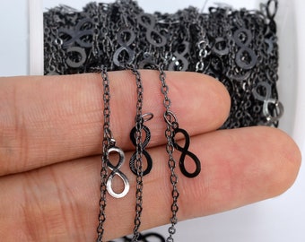 1 FT Number 8 Slice Cable Chain Black Tone Brass Chains  (30048-S45)