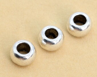 20 pcs 9x5mm Rondelle Spacer Beads Antique Silver Tone (62734-2290)