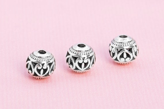 KISSITTY 100 Cuentas Espaciadoras Rondelle De Plata Antigua, Agujero Grande, Estilo Europeo, Cuentas Sueltas De Metal De 0.315 X 0.217 In Con Agujero De 0.138 In Para Hacer Joyas Vintage