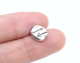 20 pcs 10x10mm Rounded Square Spacer Beads Antique Silver Tone (63448-2400)