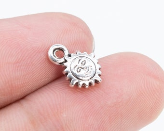20 Sun Charm Double Side Antique Silver Tone  (65955-3357)