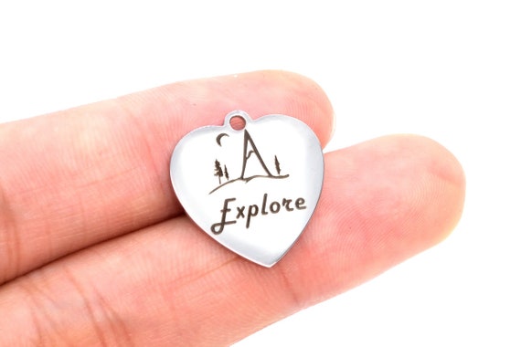 ステンレススチール エクスプロア ハート チャーム (40330-2127) 1個
