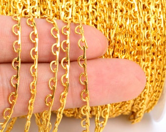 1 YD Cadena Oro Tono 3mm Cadenas de Latón (60970-S25)