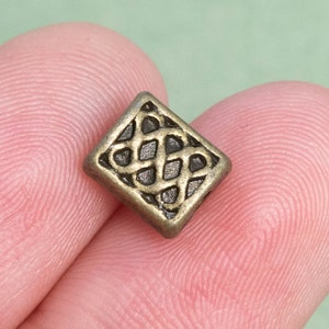 20 Rectangle Spacer Beads 6x7mm Antique Bronze Tone (110076-3126)