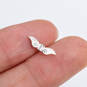5 Angel Wings Spacer Beads 925 Sterling Silver 13x3mm  (63963-2132)