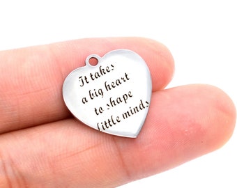 1 PC de acero inoxidable Se necesita un gran corazón para dar forma al encanto del corazón de Little Minds (40069-2119)