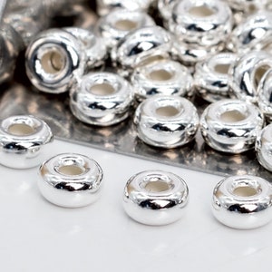 10 pcs Sterling Silver 5mm Rondelle Spacer Beads (63939-2131)