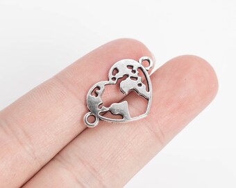 50x Tibetisches Silber Filigran Herz Charms – 16,5x14,5mm, DIY Schmuck Anhänger, Zinklegierung 50x Tibetisches Silber Filigran Herz Charms – 16,5x14,5mm, DIY Schmuck Anhänger, Zinklegierung