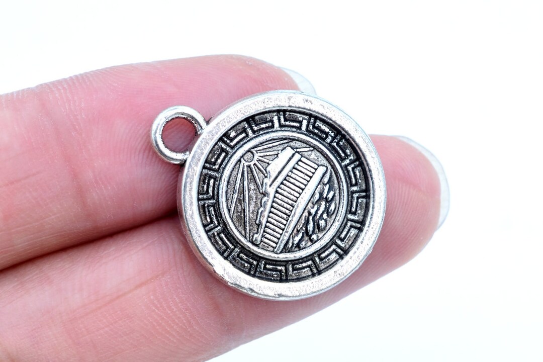 8 Pcs Coin Charm Antique Silver Tone (62009-2200) - Etsy Israel