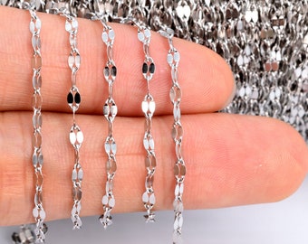 1 YD Lips Shape Chain Silver Tone 2.5mm Stainless Steel Chains (60947-S22)