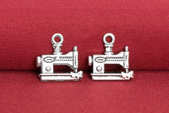 20 Sewing Machine Charm Antique Silver Tone (66266-372) - Etsy UK